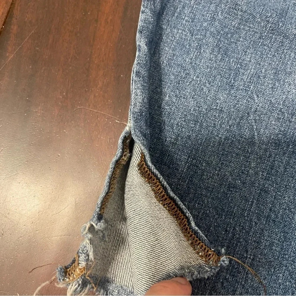 Madewell The Perfect Vintage High Waist Side Slit Crop Jeans Raw Hem size 30 - Picture 4 of 16